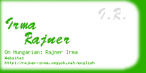 irma rajner business card